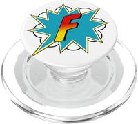 Lettera F Supereroe Nome Comico Retro Costume PopSockets PopGrip per MagSafe