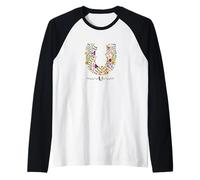 Lettera floreale da donna con fiori botanici ad acquerello Maglia con Maniche Raglan
