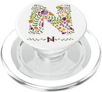 Lettera floreale da donna con fiori botanici ad acquerello PopSockets PopGrip per MagSafe