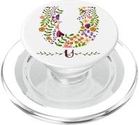 Lettera floreale da donna con fiori botanici ad acquerello PopSockets PopGrip per MagSafe