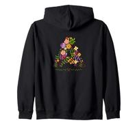 LETTERA FLOREALE DONNA A INIZIALE ACQUERELLO BOTANICO FIORE Felpa con Cappuccio