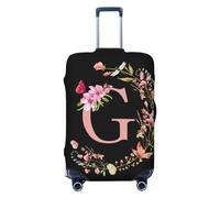 lettera floreale G Coprivaligia da viaggio in spandex, borsa protettiva per valigia, lettera floreale G stampata su entrambi i lati, adatta a bagagli da 18-32 pollici, custodia per valigia per bam