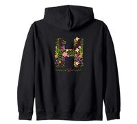LETTERA FLOREALE H INIZIALE ACQUERELLO BOTANICO FIORE DONNA Felpa con Cappuccio