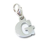 Lettera G iniziale charm in argento sterling sulla clip di aragosta .925 x 1 let