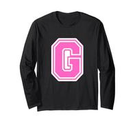 Lettera G rosa con monogramma iniziale per nome o cognome G Maglia a Manica