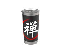 Lettera giapponese Kanji pacifica "Zen" Bicchiere termico in acciaio inox doppia parete