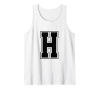 Lettera H Big Bold Capital Varsity Alphabet Monogram Canotta