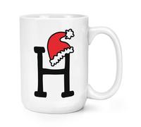 Lettera H Natale Cappello 426ml Grande Tazza Divertente Rosso Babbo Bambini