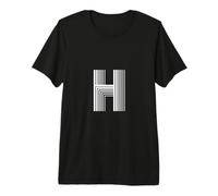 Lettera H Retro Capitale Alfabeto Maglietta Premium