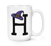Lettera H Streghe Mago Cappello 426ml Grande Tazza Divertente Halloween Alfabeto