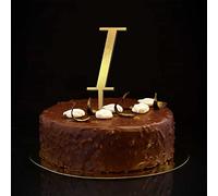 Lettera I Cake Topper Monogramma Iniziale Cognome Corona Floreale Romance Per Decorazioni Anniversari di Matrimonio Riutilizzabile Personalizza il tuo Topper Per Torta Regali di Compleanno Glitter Oro