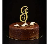 Lettera I Cake Topper Monogramma Iniziale Cognome Corona Floreale Romantico Per Matrimonio Fidanzamento Decorazioni Riutilizzabile Personalizza il tuo Topper Per Torta Regali di Fidanzamento Glitter