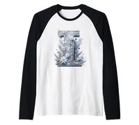Lettera I Winter Floral Holiday Magic Maglia con Maniche Raglan