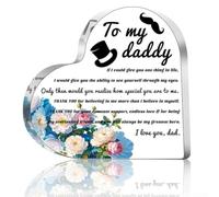 Lettera in acrilico a forma di cuore, ornamento autoportante da scrivania, con bombetta, cappello e baffi, regalo per papà, patrigno, padre, per la festa del papà, compleanno, anniversario, casa e