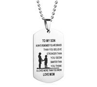 Lettera inglese Tag a mio figlio famiglia serie collana madre figlio collana in acciaio inox distintivo militare