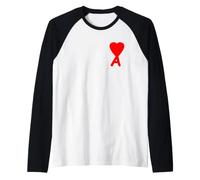 Lettera Iniziale A Cuore Amore San Valentino Coppie abbinate Maglia con Maniche Raglan