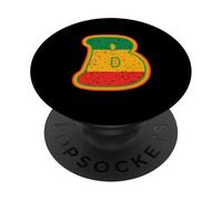 Lettera iniziale B Monogramma Nero Storia Mese Retro Colori PopSockets PopGrip Adesivo