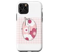 Lettera iniziale da donna "O" patchwork rosa con cuciture floreali Custodia per iPhone 11 Pro