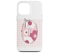 Lettera iniziale da donna "O" patchwork rosa con cuciture floreali Custodia per iPhone 13 Pro Max