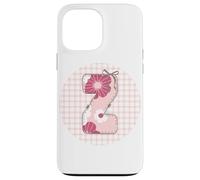 Lettera iniziale da donna "Z" patchwork rosa con cuciture floreali Custodia per iPhone 13 Pro Max