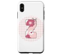 Lettera iniziale da donna "Z" patchwork rosa con cuciture floreali Custodia per iPhone XS Max