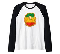 Lettera Iniziale G Monogramma Nero Storia Mese Retro Colori Maglia con Maniche Raglan
