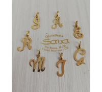 Lettera iniziale medaglia Corsivo ciondolo in oro giallo 750 18 kt Nuova