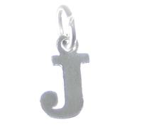 Lettera J Charm iniziale in argento sterling .925 x 1 Lettere charms Style 6