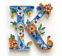 Lettera K Speciale Forma 5D DIY Kit Trapano Parziale 30x30cm