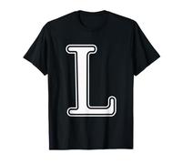 Lettera L Athletic Varsity Block Alfabeto Monogramma Maglietta