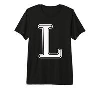 Lettera L Athletic Varsity Block Alfabeto Monogramma Maglietta Premium