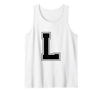 Lettera L Big Bold Capital Varsity Alphabet Monogram Canotta