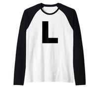 Lettera L - Costume Coordinato per Halloween e spettacoli teatrali Maglia con Maniche Raglan