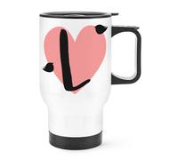 Lettera L Cuore Alfabeto Viaggio Tazza con Manico - Valentines Day Love Termiche