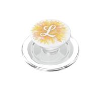 Lettera L girasole nome arte monogramma floreale Boho Estetica PopSockets PopGrip per MagSafe