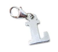 Lettera L iniziale charm in argento sterling sulla clip di aragosta .925 x 1 let