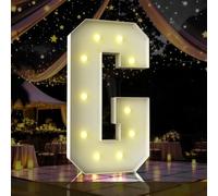 Lettera luminosa per tendone, 1,2 m, alta 1,2 m, grande cartello a LED per feste, decorazioni di compleanno, laurea, balli, baby shower (lettera G)