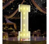Lettera luminosa per tendone, 1,2 m, alta 1,2 m, grande cartello a LED per feste, decorazioni di compleanno, laurea, balli, baby shower (lettera I)