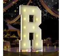 Lettera luminosa per tendone, 1,2 m, alta 1,2 m, grande cartello a LED per feste, decorazioni di compleanno, laurea, balli, baby shower (lettera R)