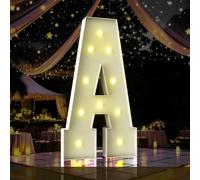 Lettera luminosa per tendone da 1,2 m, altezza 1,2 m, grande cartello a LED per feste, decorazioni di compleanno, laurea, balli, baby shower (lettera A)