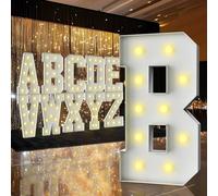 Lettera luminosa per tendone da 90 cm, alta 90 cm, grande cartello a LED per feste, decorazioni di compleanno, laurea, balli, baby shower (lettera B)