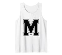 Lettera M Big Bold Capital Varsity Alphabet Monogram Canotta