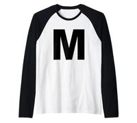Lettera M - Costume Coordinato per Halloween e spettacoli teatrali Maglia con Maniche Raglan