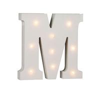 Lettera M in legno illuminabile Out of the blue, con 9 LED
