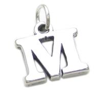 Lettera M iniziale charm in argento sterling .925 x 1 ciondolo con ciondoli lett