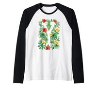 Lettera maiuscola Y Alfabeto Monogramma Iniziale Fiore Giardini Maglia con Maniche Raglan