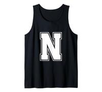 Lettera N Big Bold Capital Varsity Alphabet Monogram Canotta