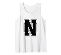 Lettera N Big Bold Capital Varsity Alphabet Monogram Canotta