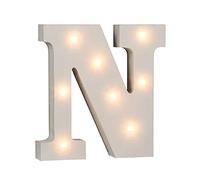 Lettera N in legno illuminabile Out of the blue, Con 8 LED