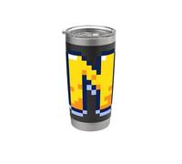 Lettera N Pixel Art Retro Gaming Graphic Bicchiere termico in acciaio inox doppia parete
